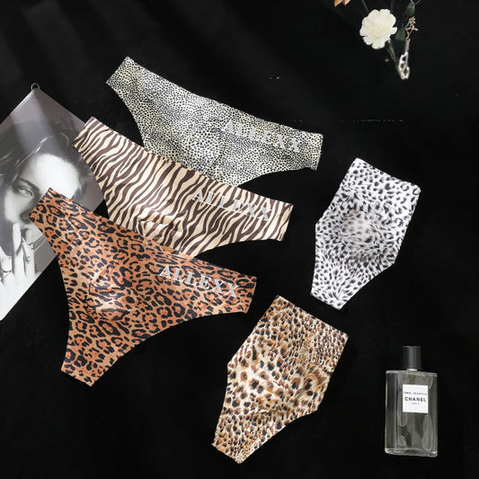 Leopard Print Low-Rise Thong with 3D Contour Pouch — Petals & Lace