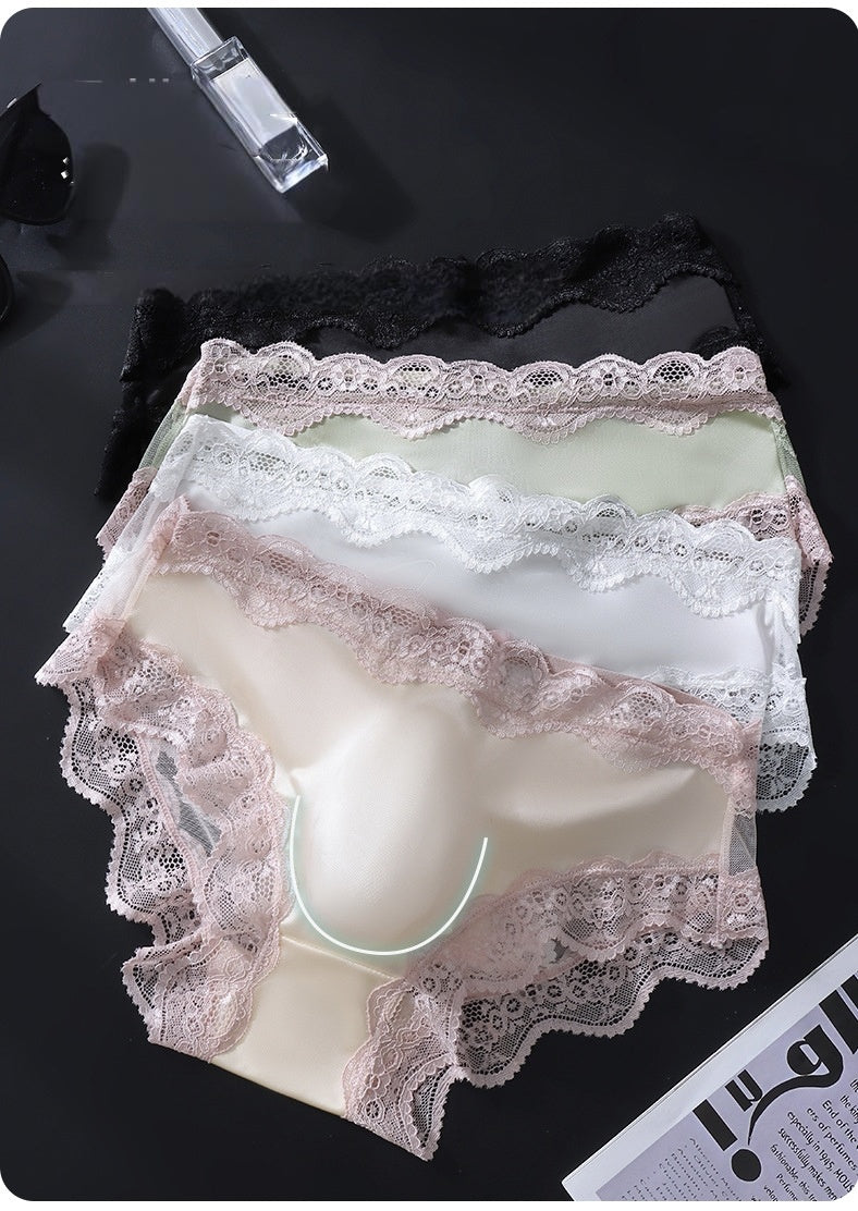 Lace-Trimmed Brief with 3D Contour Pouch — Petals & Lace
