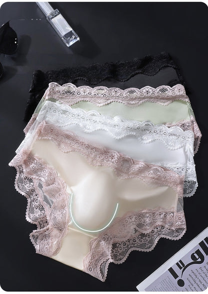 Lace-Trimmed Brief with 3D Contour Pouch — Petals & Lace