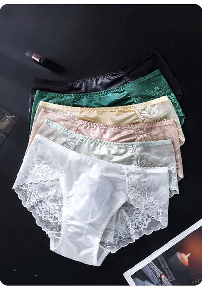 French Lace Brief with 3D Contour Pouch — Petals & Lace