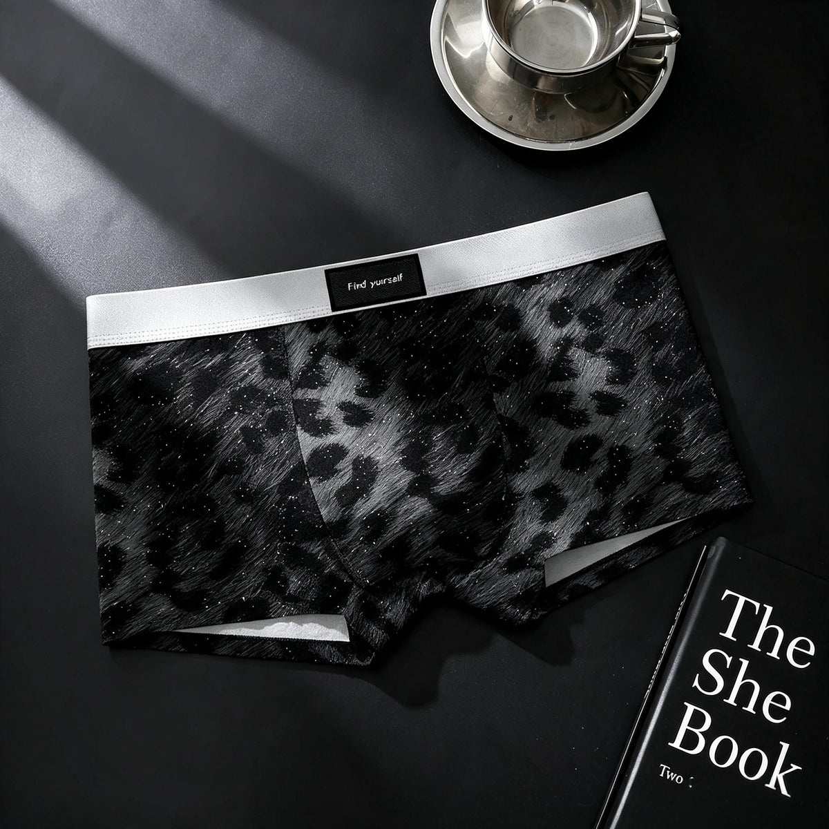 Men's Starry Leopard Print Boxer Brief with 3D Contour Pouch - Image 1