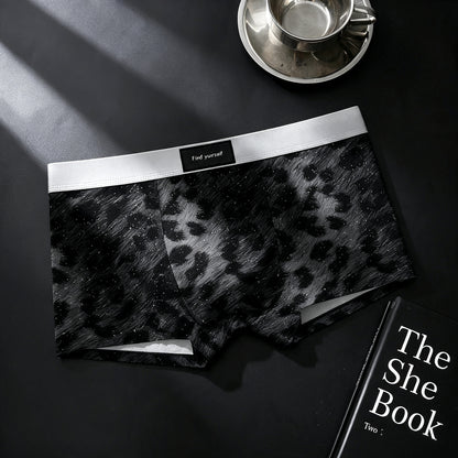 Men's Starry Leopard Print Boxer Brief with 3D Contour Pouch - Image 1