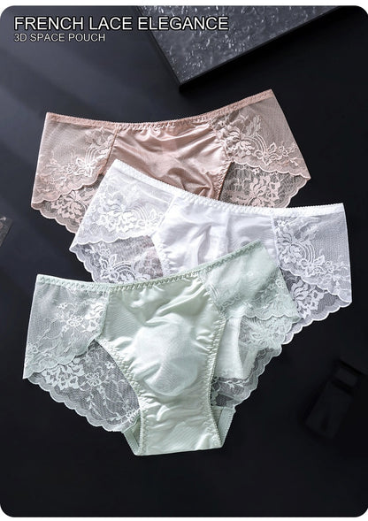 French Lace Brief with 3D Contour Pouch - View 7 — Petals & Lace