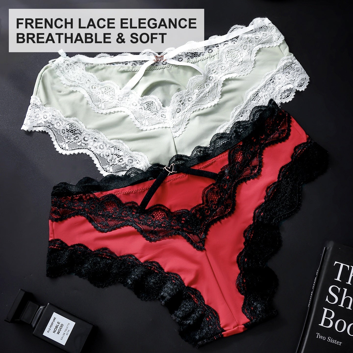 Breathable French Lace Brief with 3D Contour Pouch - View 2 — Petals & Lace