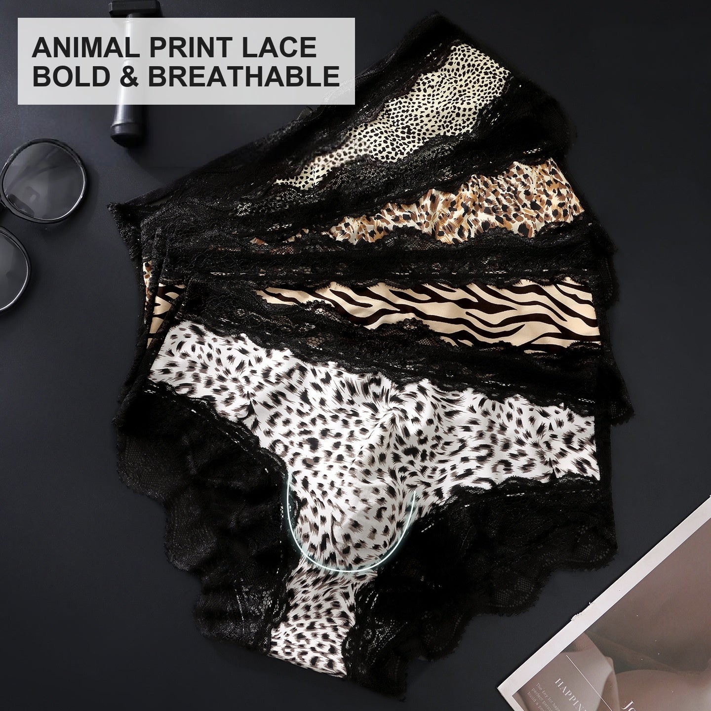 Leopard Lace Brief with 3D Contour Pouch - Image 2