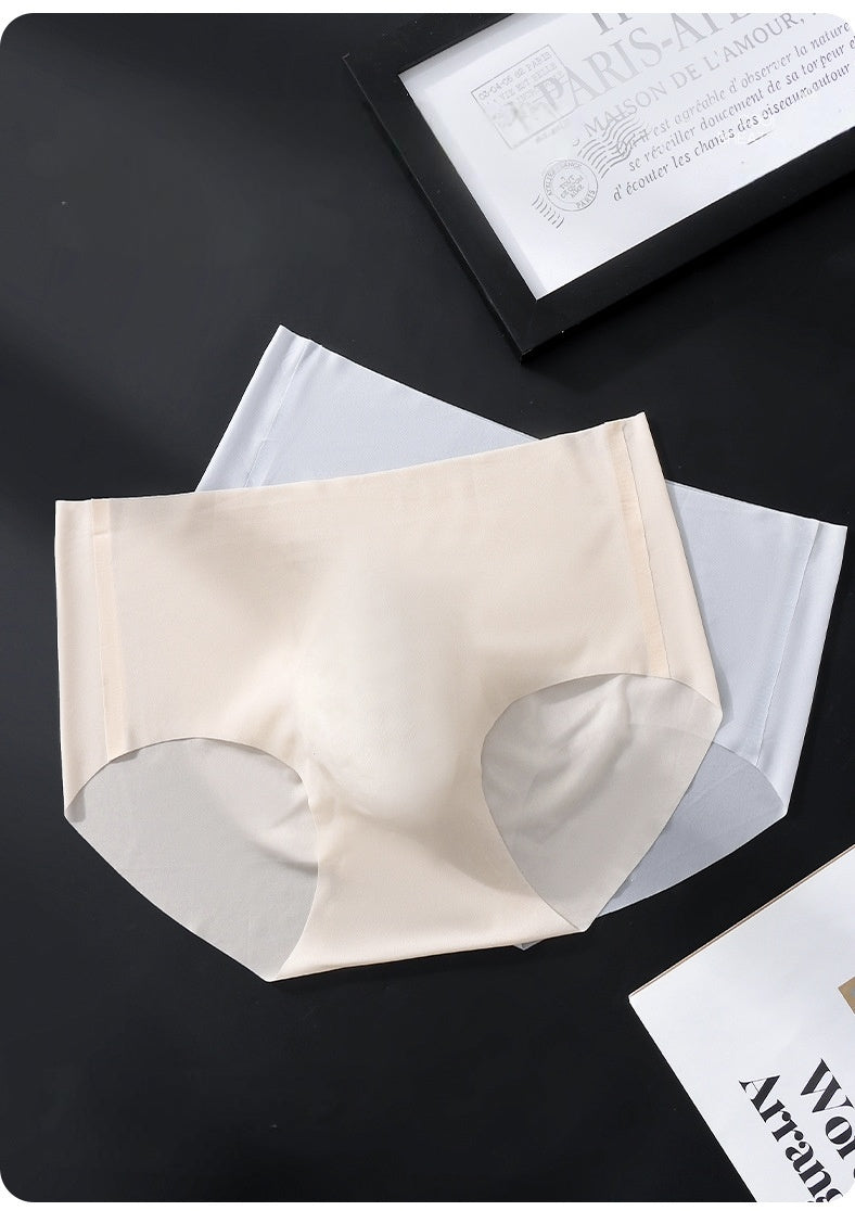 Seamless Ice-Silk Brief with 3D Pouch — Petals & Lace