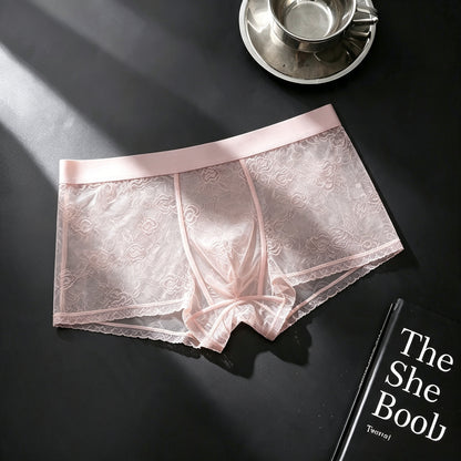 Men's Floral Lace Boxer Brief with 3D Contour Pouch - Image 3