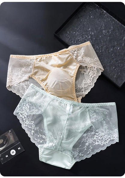 French Lace Brief with 3D Contour Pouch - View 4 — Petals & Lace