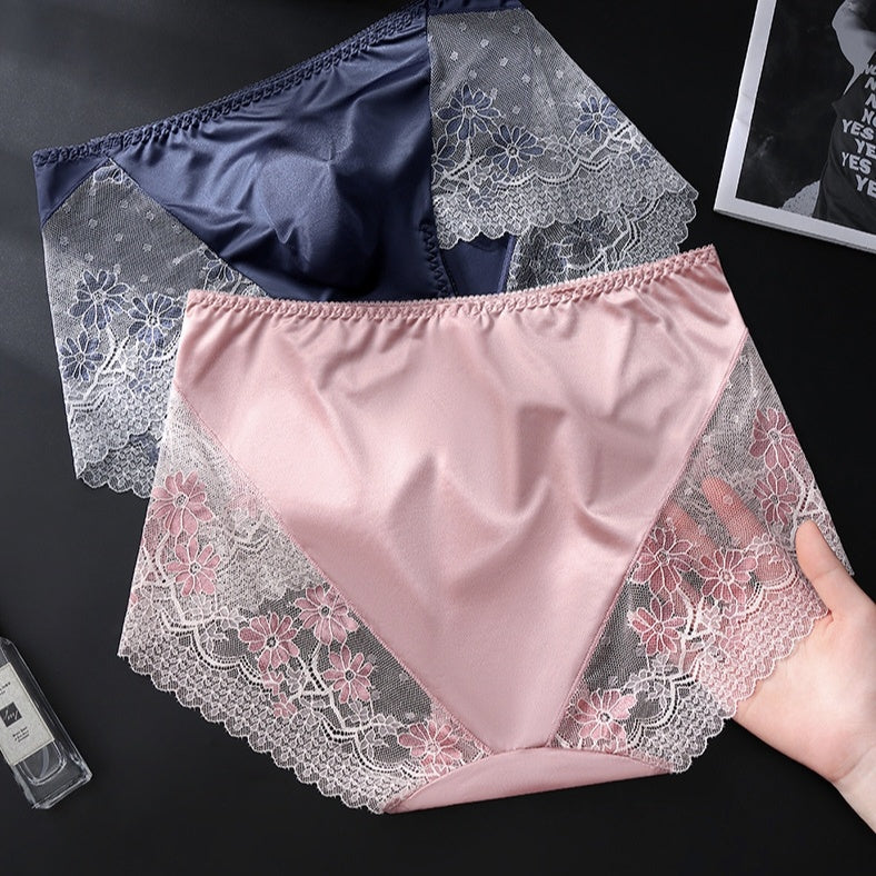 Men's Satin Ice-Silk Lace Brief with 3D Contour Pouch - Image 4