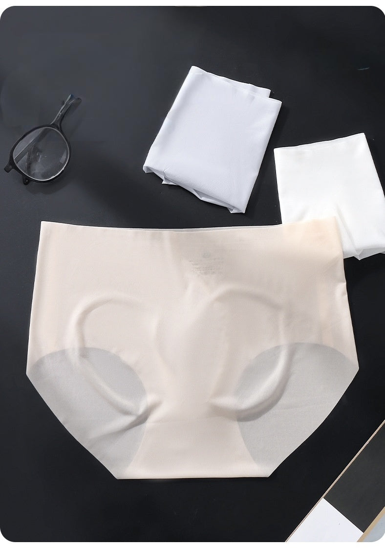 Seamless Ice-Silk Brief with 3D Pouch — Petals & Lace