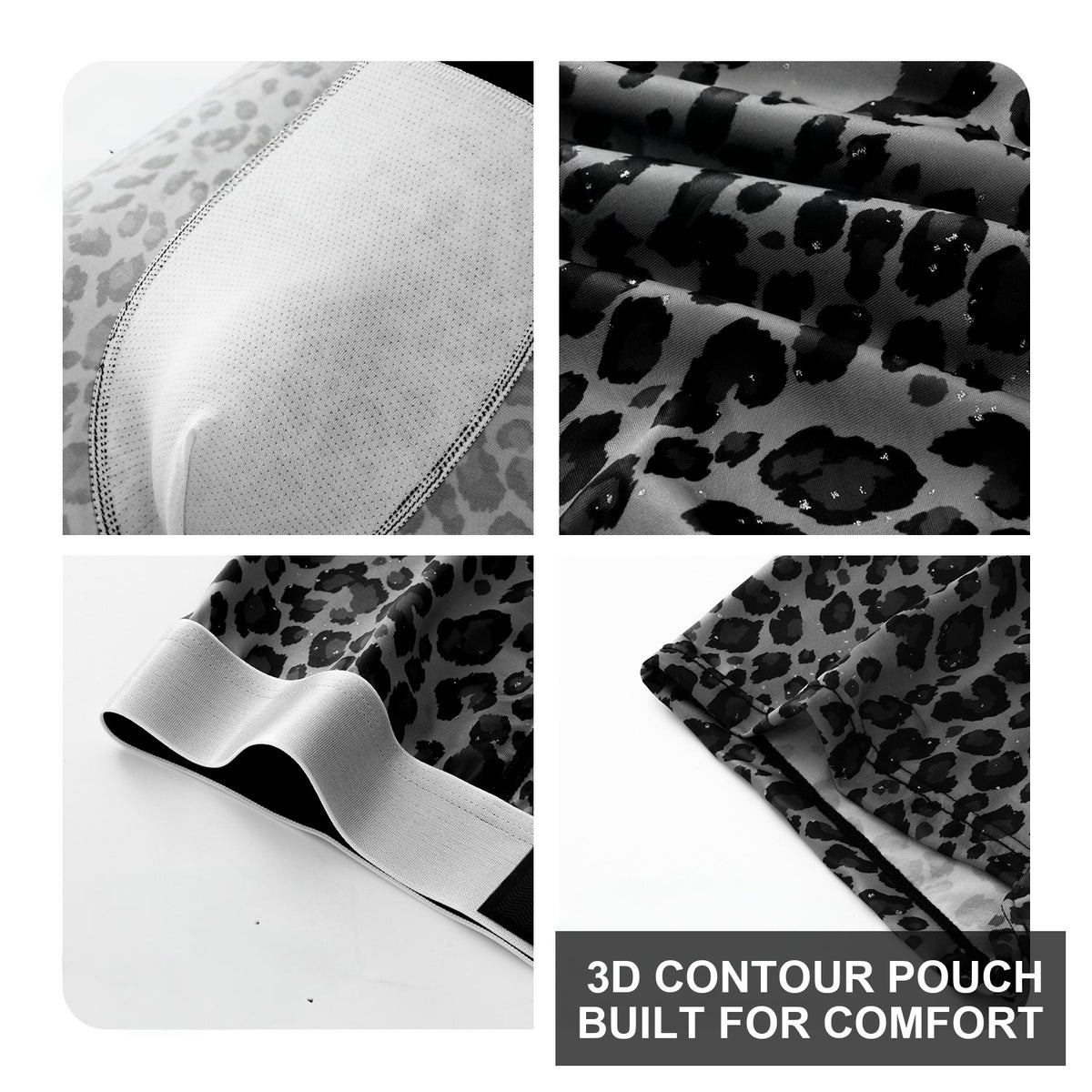 Men's Starry Leopard Print Boxer Brief with 3D Contour Pouch - Image 4