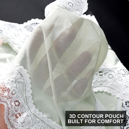 Breathable French Lace Brief with 3D Contour Pouch - View 5 — Petals & Lace