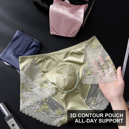 Men's Satin Ice-Silk Lace Brief with 3D Contour Pouch - Image 5