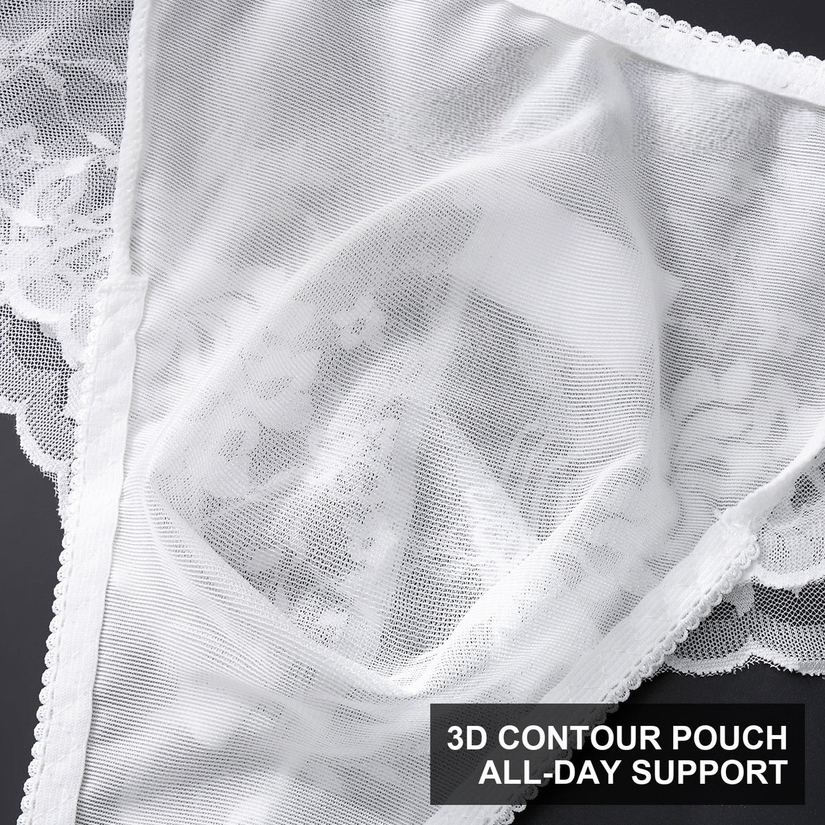 Men's Floral Lace Mesh Brief with 3D Contour Pouch - Image 5