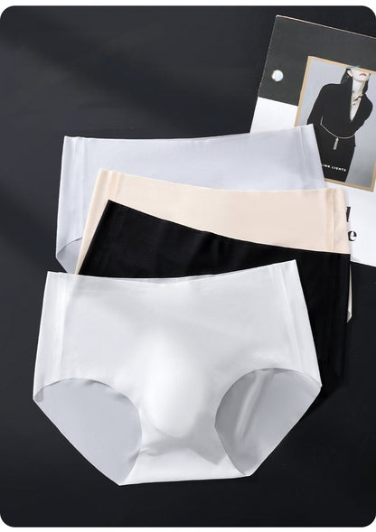 Seamless Ice-Silk Brief with 3D Contour Pouch - View 6 — Petals & Lace