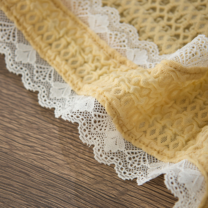Textured Lace Bikini Brief with 3D Contour Pouch — Petals & Lace