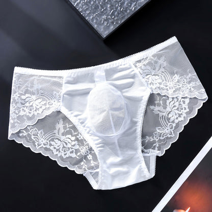 White French Lace Brief with 3D Contour Pouch — Petals & Lace