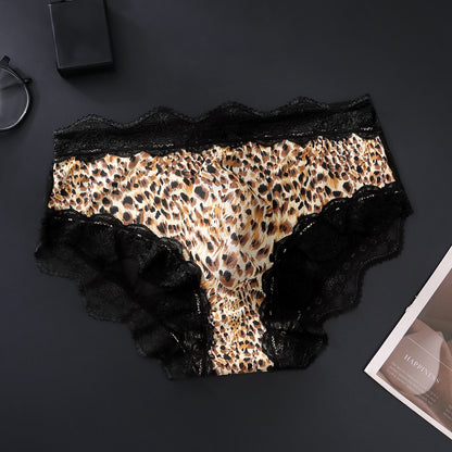 Leopard Lace Brief with 3D Contour Pouch - Golden Leopard