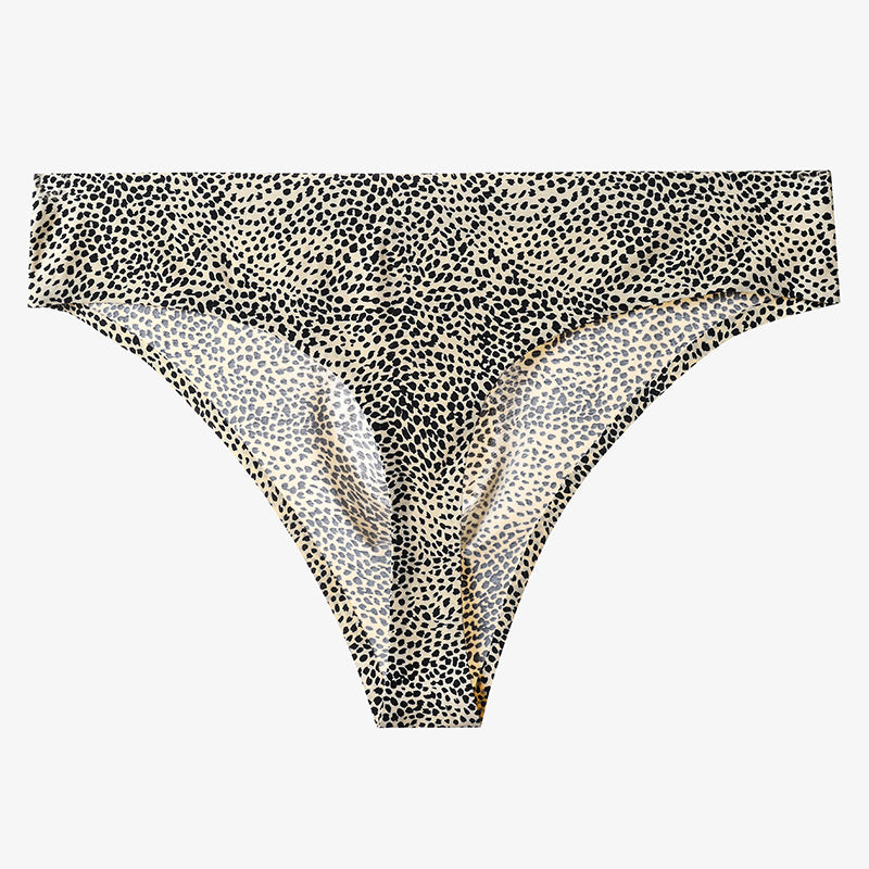 Leopard Print Low-Rise Thong with 3D Contour Pouch — Petals & Lace