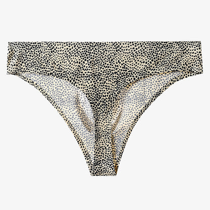 Brown Leopard Leopard Print Low-Rise Thong with 3D Contour Pouch — Petals & Lace