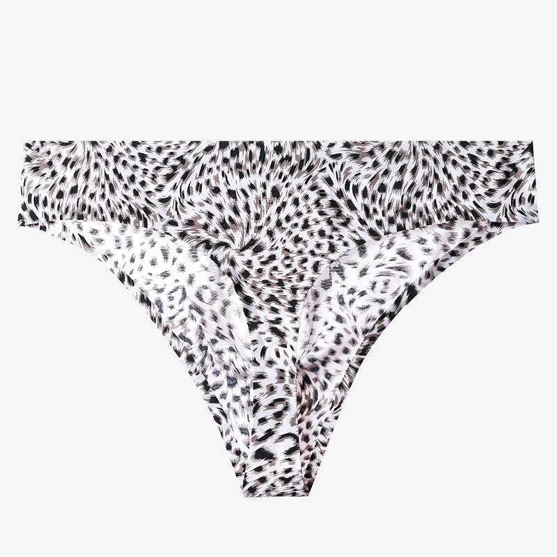 Leopard Print Low-Rise Thong with 3D Contour Pouch — Petals & Lace