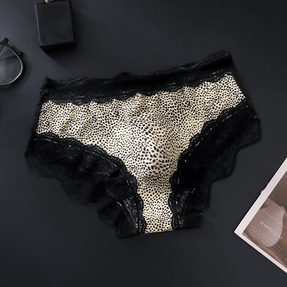 Leopard Lace Brief with 3D Contour Pouch - Spotted Leopard