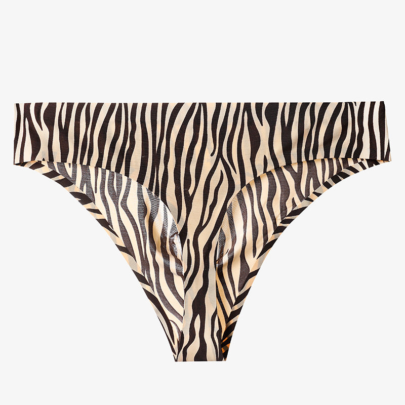 Leopard Print Low-Rise Thong with 3D Contour Pouch — Petals & Lace